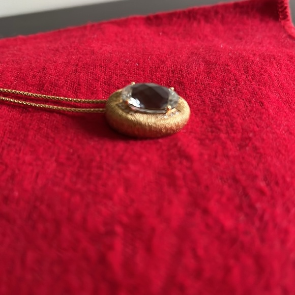 My Michelle 18k green amethyst and diamond pendant with chain - Picture 5 of 8